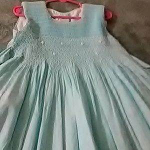 Girls smocked lined gown 8 Strasburg